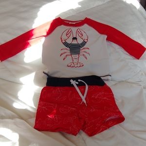 Swim Trunks and rash guard